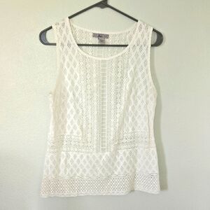 Bass By Anthropologie White Lace Tank Size Small